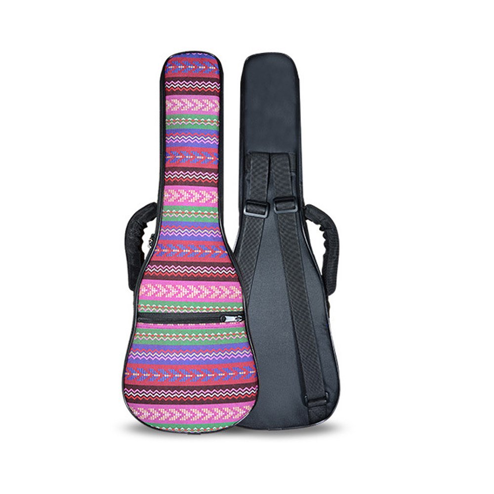 HOT SEAL 10MM Sponge Padding Waterproof Durable Colorful Conventional Ukulele Case Bag with Storage (21 Inch, Bohemia No.1)