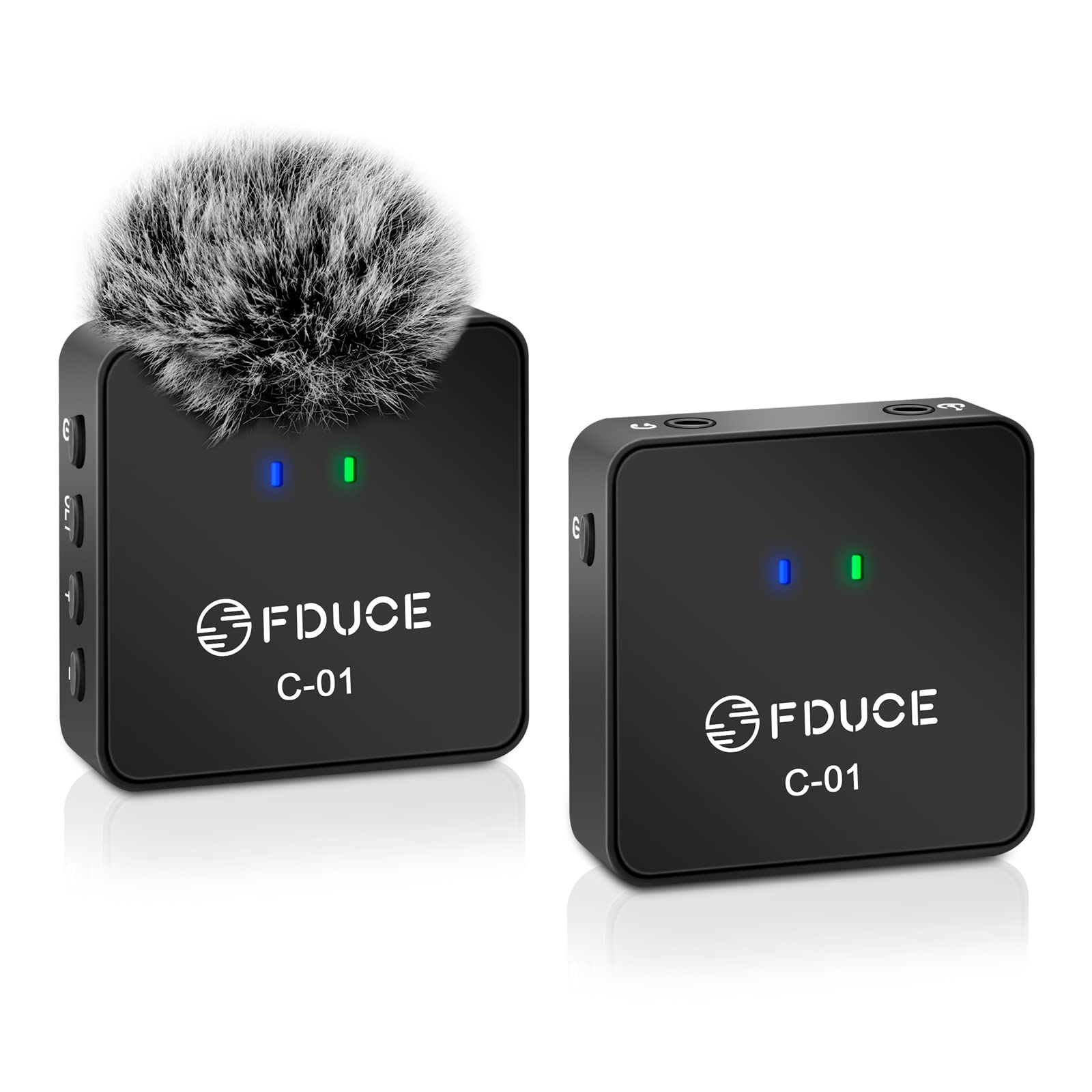 FDUCE UHF Wireless Lavalier Microphone System, Compatible with Phones and Cameras for YouTube, Tiktok, Interview(Single Transmit