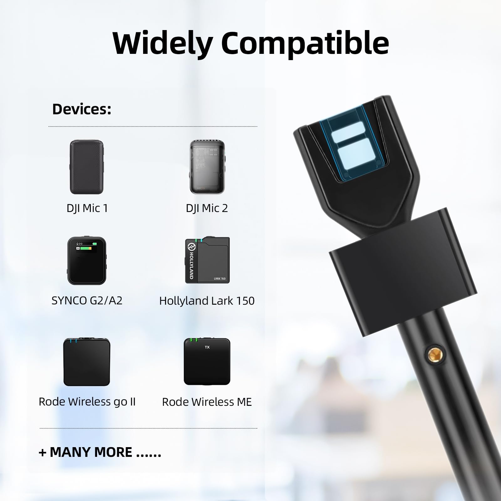 CaTeFo for DJI Mic Handle DJI Mic Mini Rode Wireless Go Microphone Stand Handheld Interview Go Grip with 1/4'' Thread 3 Color Fo