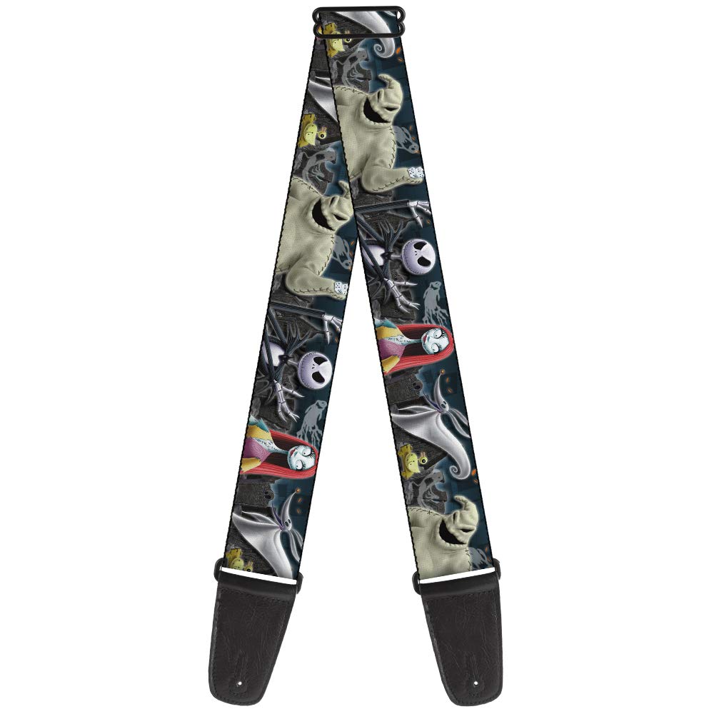 Buckle-Down Guitar Strap - Nightmare Before Christmas 4-Character Group/Cemetery Scene - 2'' Wide - 29-54'' Length