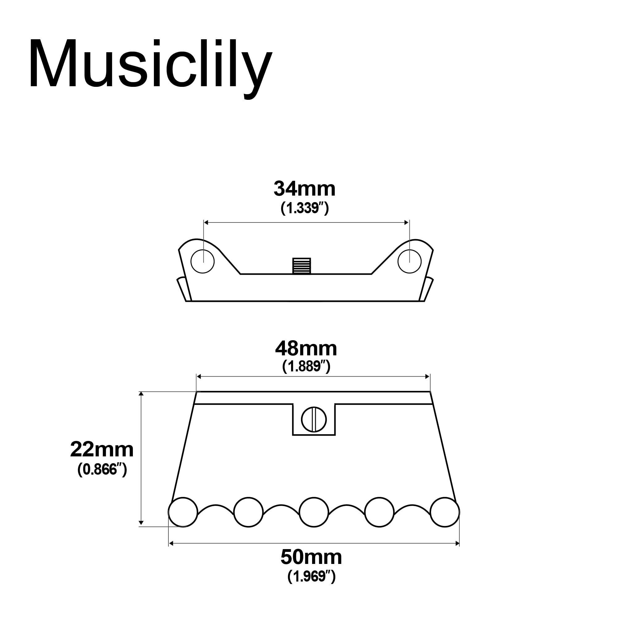 Musiclily Ultra Heavy Duty Full Brass Electric Guitar Tremolo Claw for Strat/Floyd Rose Tremolo Bridge System, Original Color
