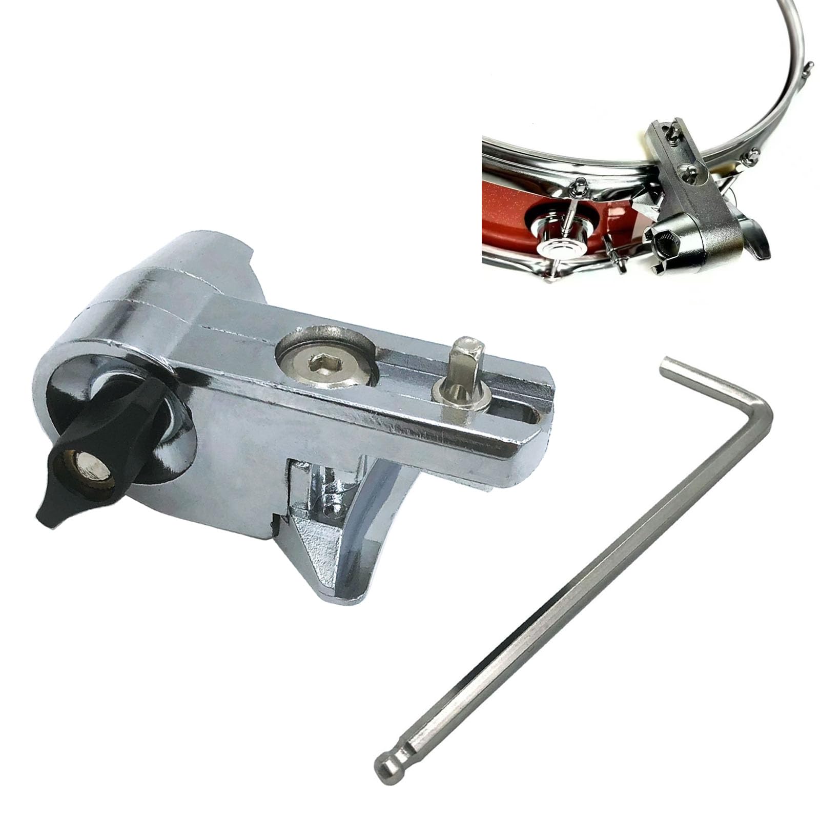 TUOREN Percussion Drum Rim Clamp Adjustable Bass Tom Conga Drum Hoop Clamp for Cowbell Cymbal Music Stand Microphone Percussion 