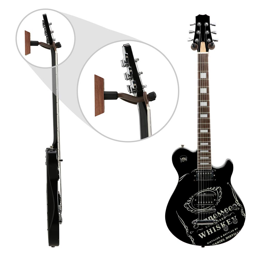 3 Pack Guitar Wall Mount, Neboic Wood Guitar Wall Hanger, Guitar Hook, Guitar Accessories for Acoustic Electric Bass Guitar Ukul