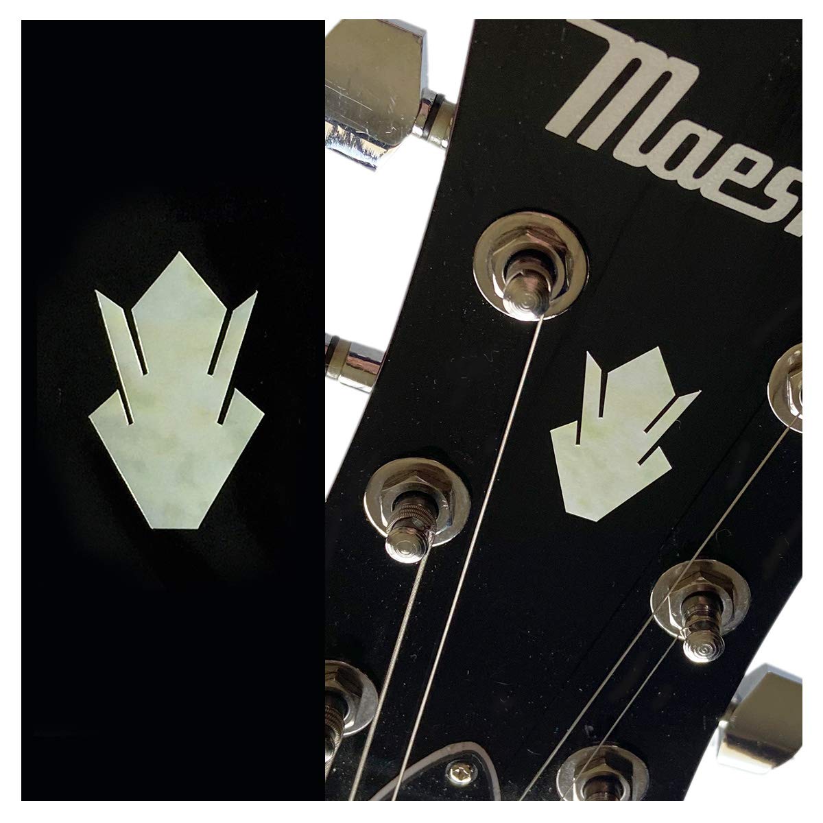Jacamow Guitar Head Inlay Stickers Set Of 2 Vintage Crown (Wt)
