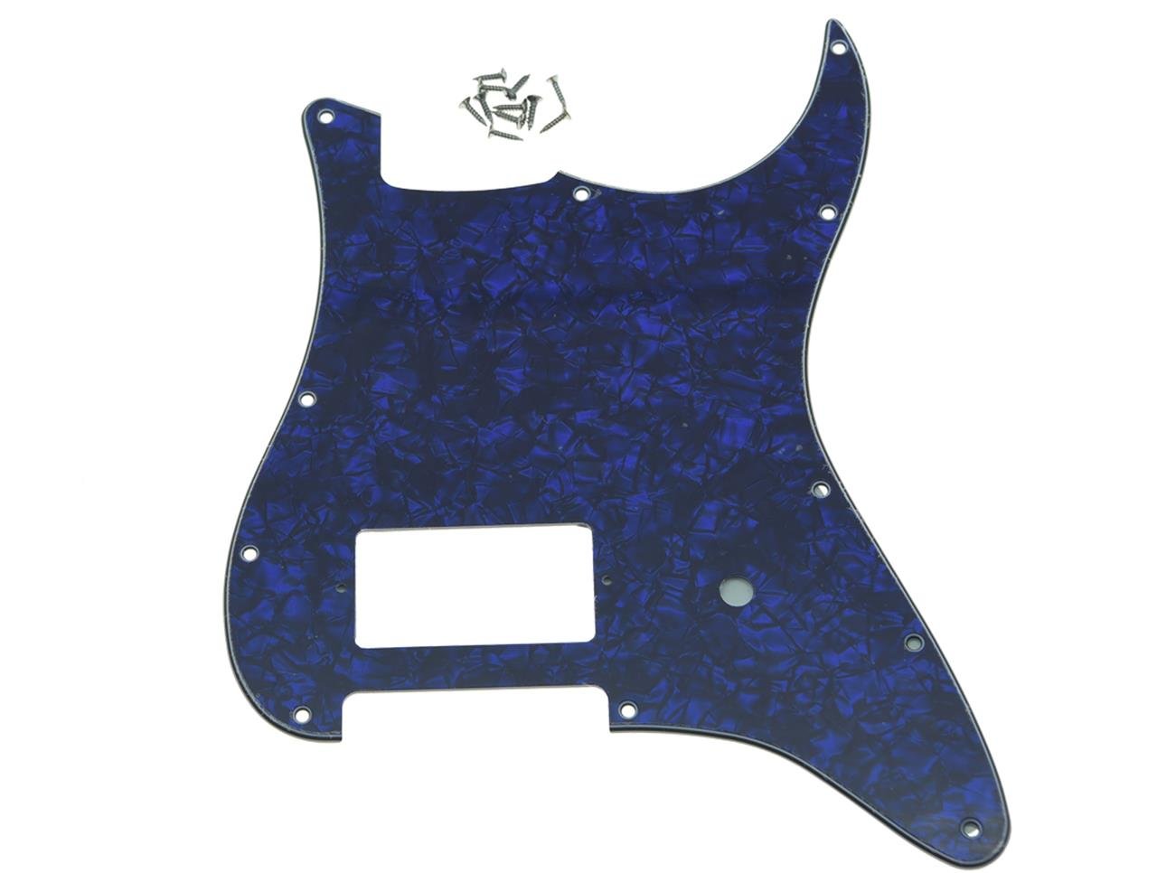 Kaish 11 Hole St/Strat Style One Humbucker Guitar Pickguard Scratch Plate For Delonge Stratocaster/Strat Blue Pearl