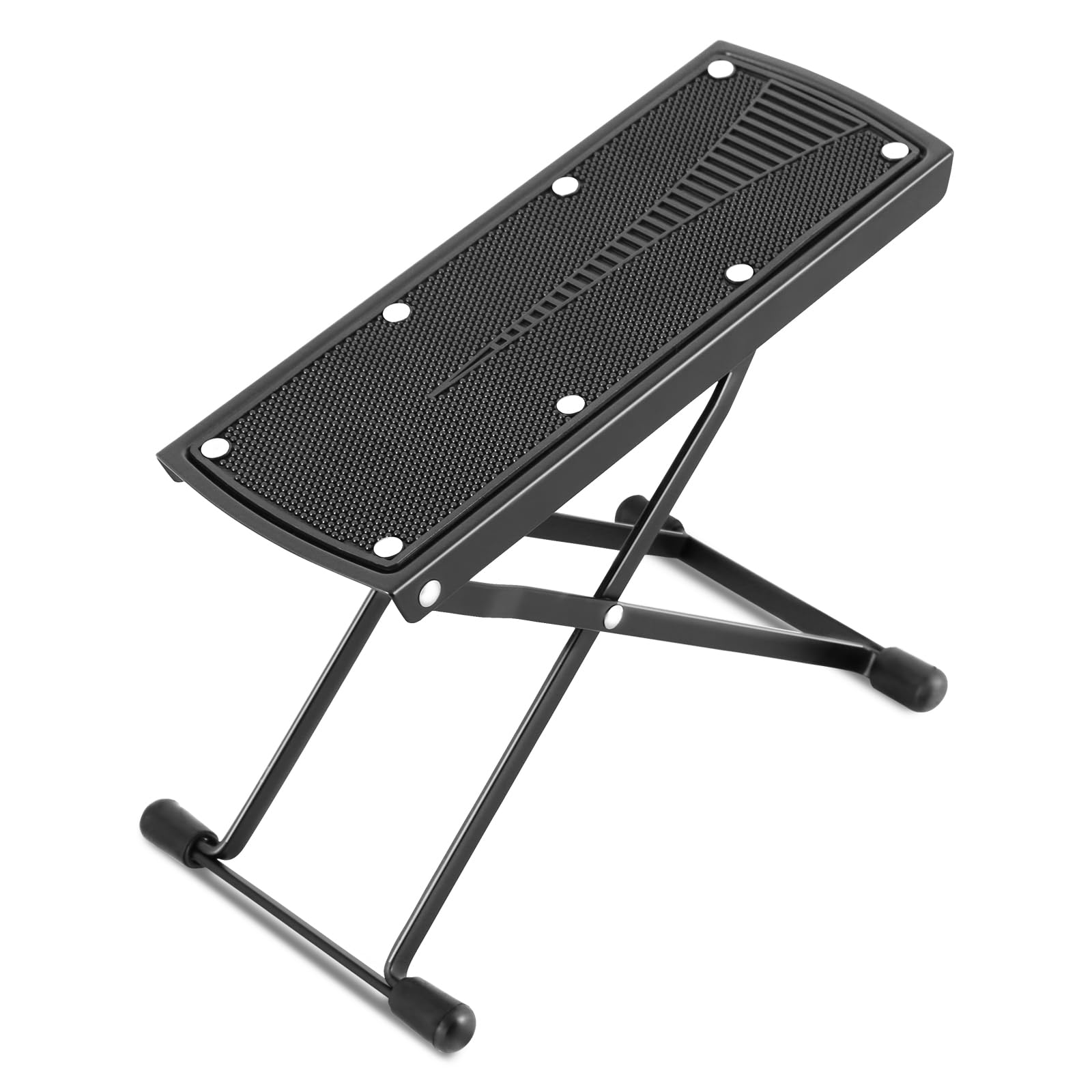 EASTROCK Guitar Foot Stool Height Adjustable, Folding Metal Guitar Leg Rest Classical Guitar Foot Rest for Guitarist, with 6-Lev