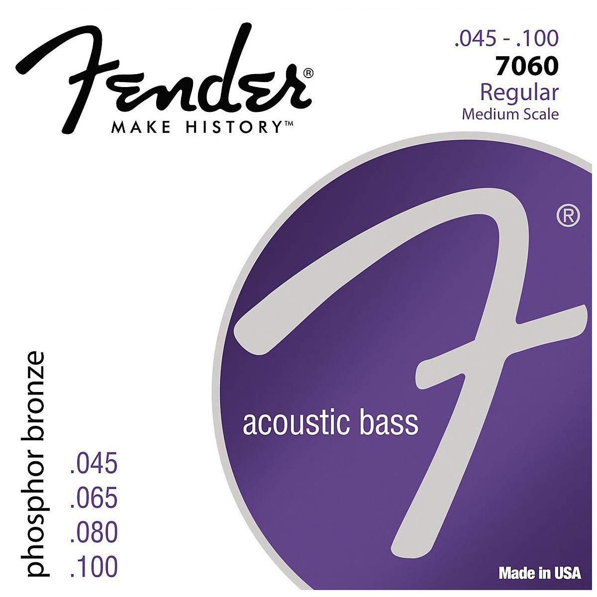 Fender 7060 Acoustic Bass Strings, Phosphor Bronze .045-.100