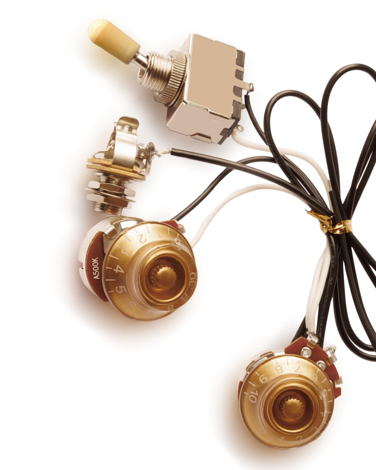 LAMSAM Prewired Wiring Harness 1 Tone 1 Volume for Epiphone Les Paul Style Guitar Equipped 2 Humbucker Pickups, Toggle Switch Po