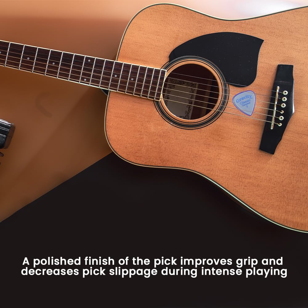 Gravity Picks Classic Guitar Pick - Polished By Professionals - Made Of Acrylic - 2.0mm Thickness - Blue