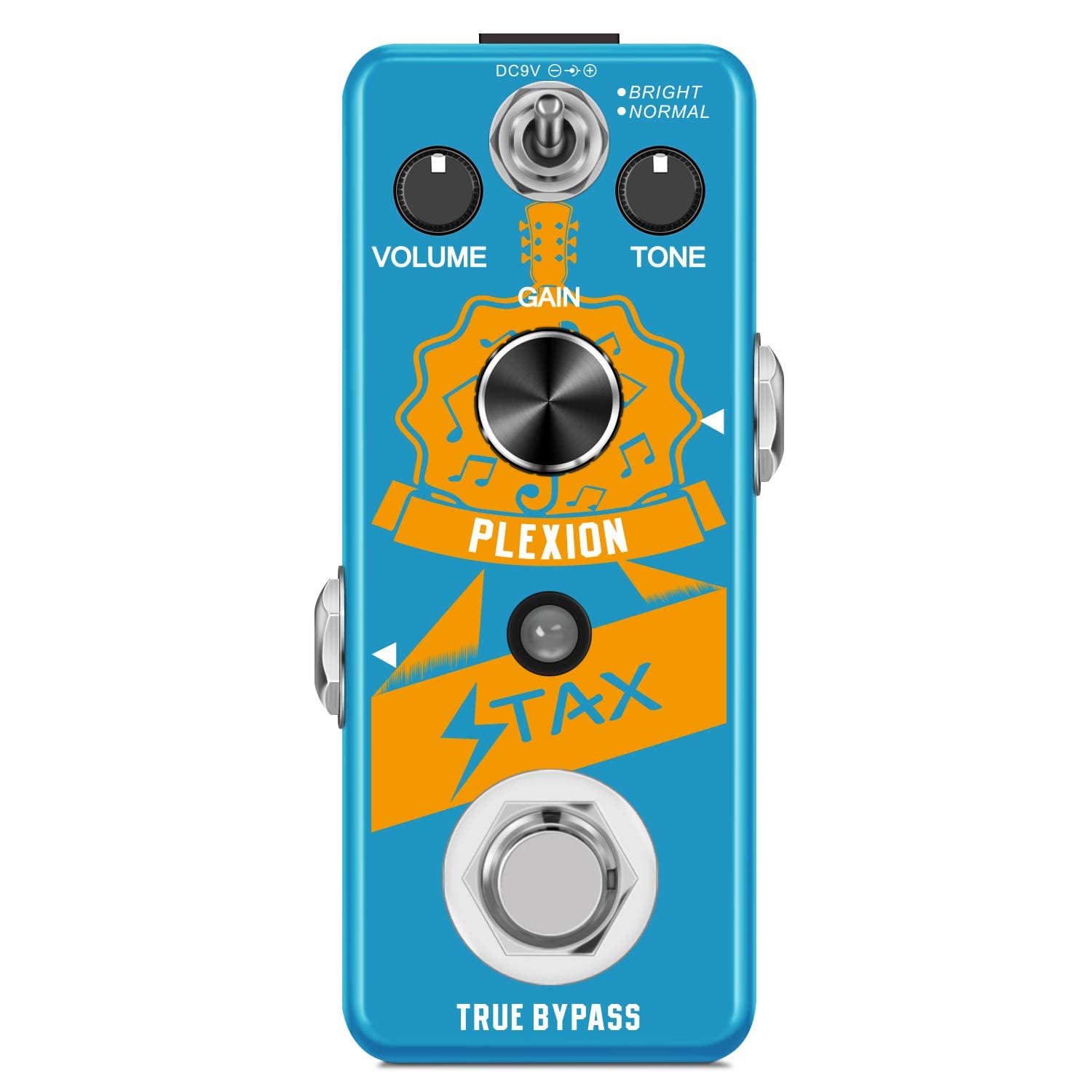 Stax Guitar Distortion Pedal Plexion Effect Pedal Classic British Style Recreation Of 70-80'S Marshall Amp Tone With Bright/Norm