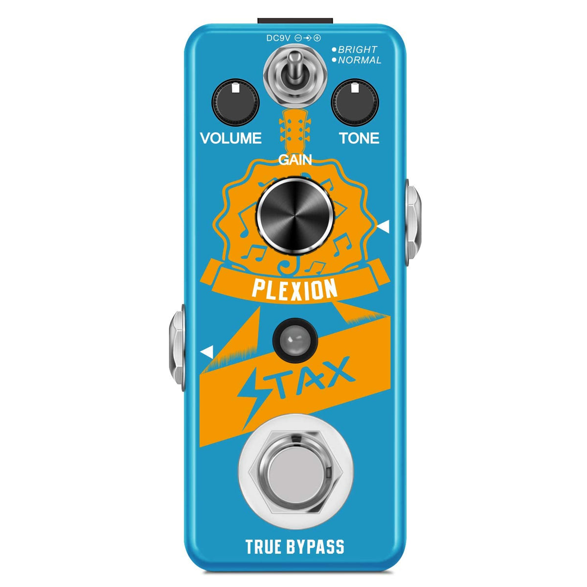 Stax Guitar Distortion Pedal Plexion Effect Pedal Classic British Style Recreation Of 70-80'S Marshall Amp Tone With Bright/Norm
