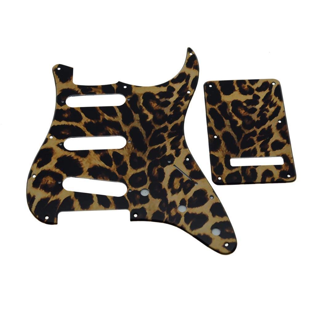 Dopro 11 Hole Strat Sss 3D Printed Plastic Pickguard St Back Plate Trem Cover Fits Usa/Mexican Fender Strat Leopard Stripe