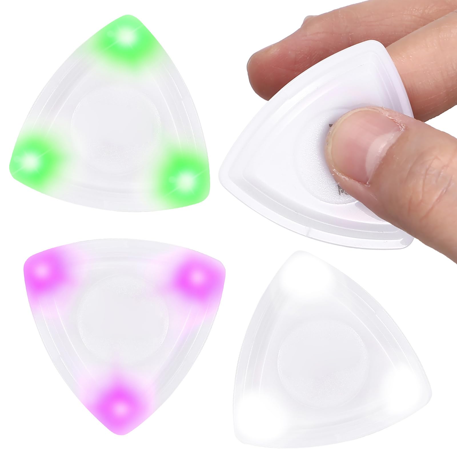 SUPVOX 3Pcs Glowing Guitar Pick: Lightweight Colourful Illuminated Picks for Acoustic & Electric Guitar - Suitable for Night Pla