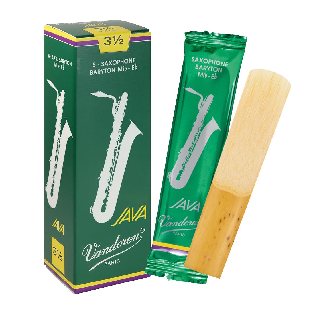 Vandoren SR3435 Bari Sax JAVA Reeds Strength 3.5; Box of 5