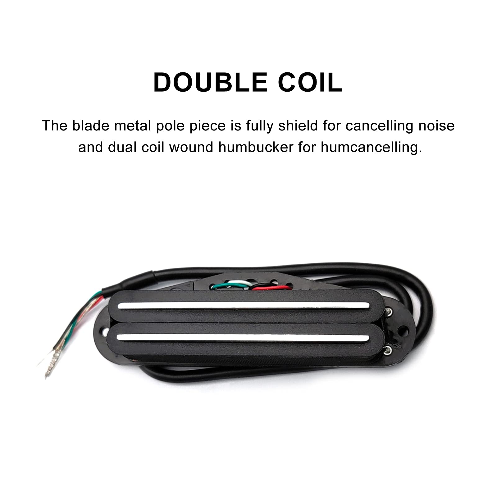 SAPHUE Dual Humbucker Single-Coil-Sized Guitar Humbucker Pickup Fit Fender Strat Squier Tele Electric Guitar (Black)
