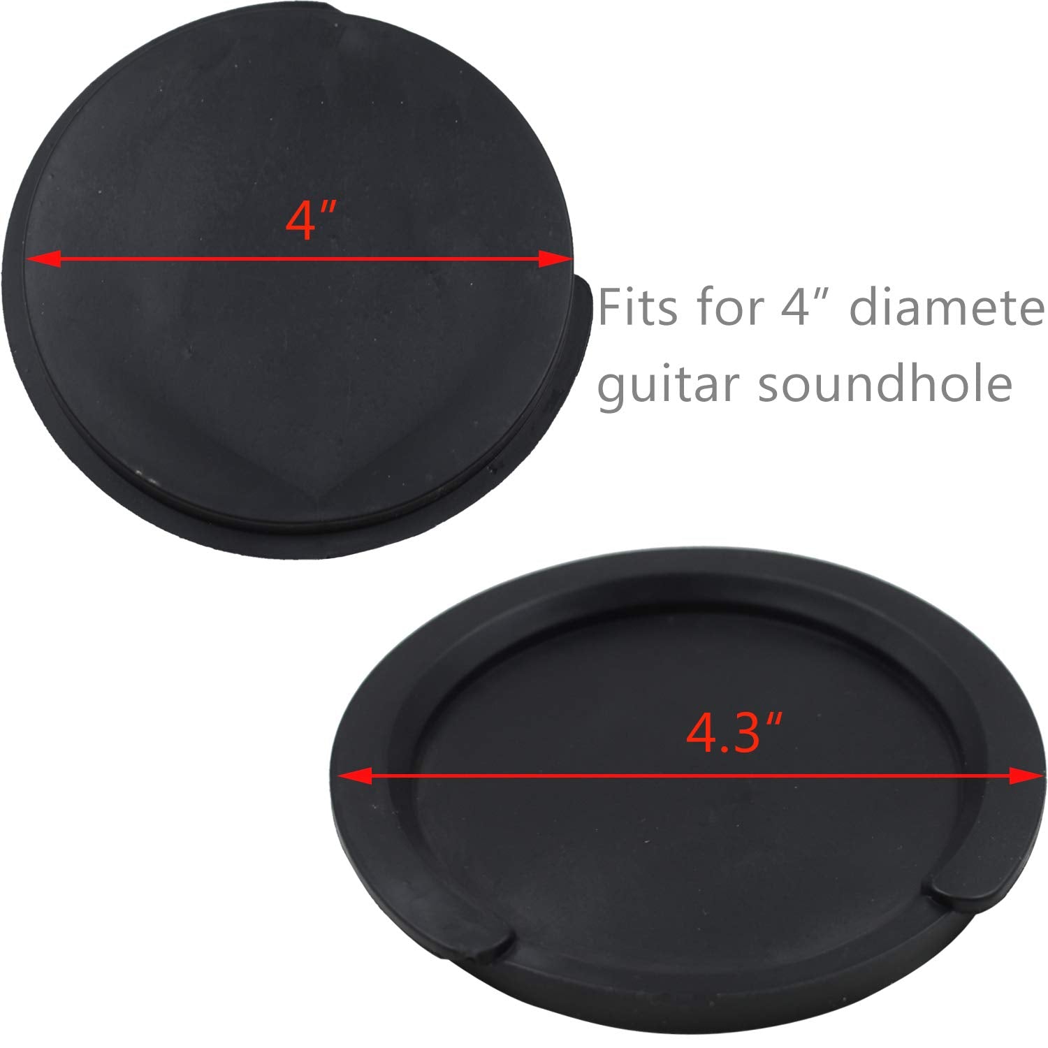 4 Inch Guitar Soundhole Cover Soft Rubber Feedback Buster for Acoustic Guitar, Black