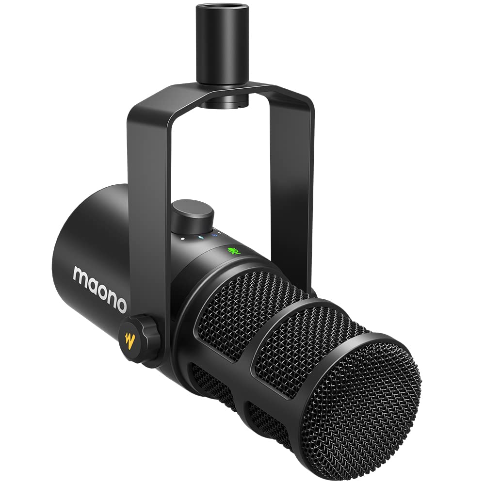 Maono Dynamic Microphone, Usb/Xlr Podcast Pc Microphone With Software, Eq,Tap-To-Mute, Headphone Jack, Gain Knob & Volume Contro