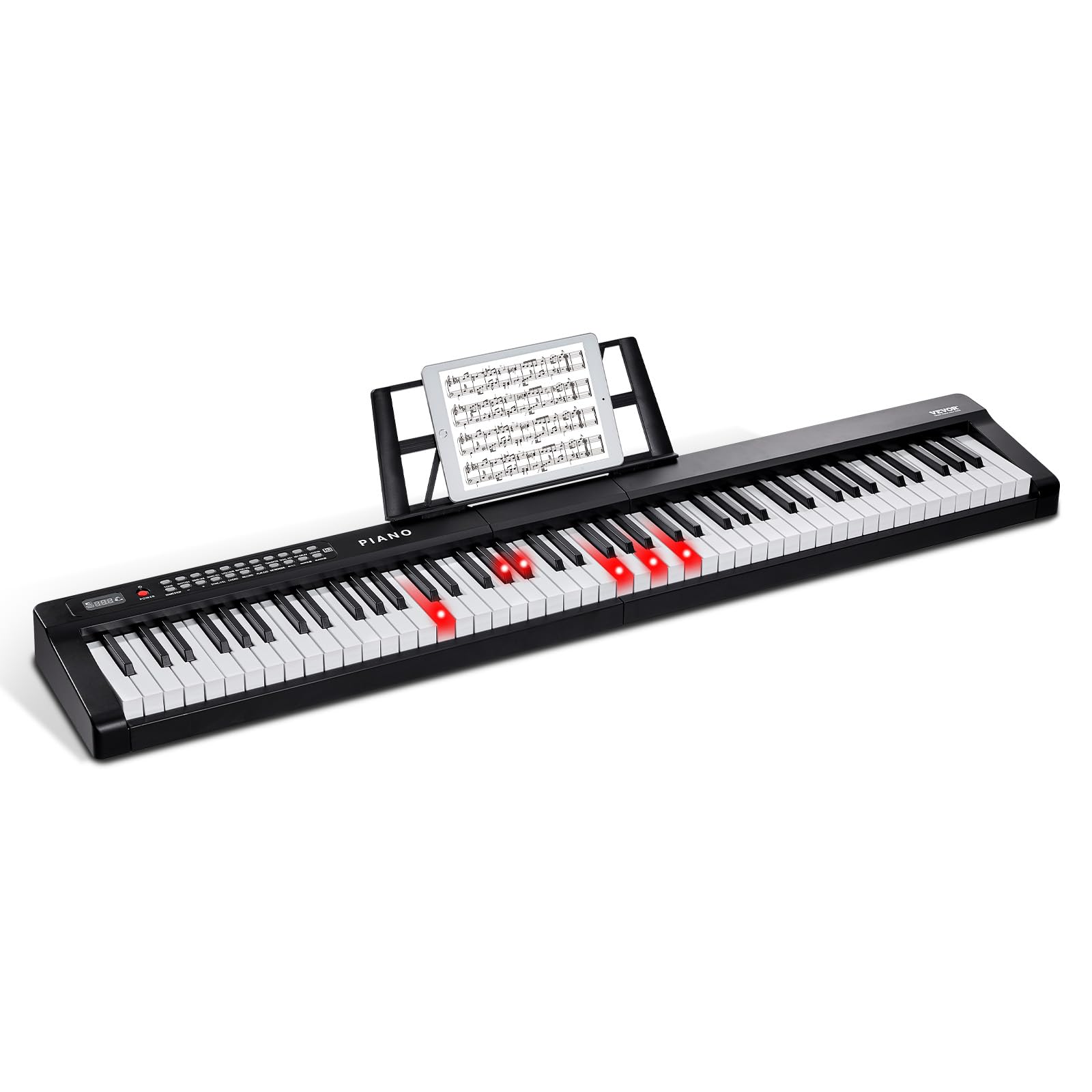 Devor Keyboard VEVOR 88 Key Digital Piano Keyboard Semi Weighted Full Size BD-881D wi ...