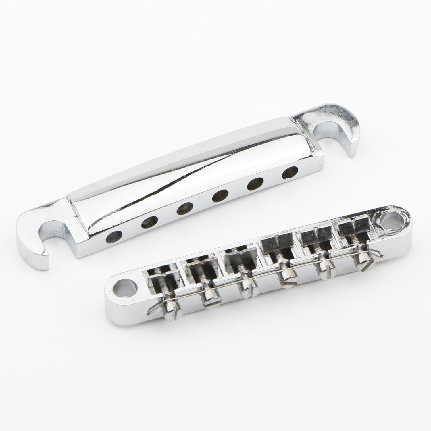 Swhmc Guitar Tune-O-Matic Bridge and and Tailpiece with Studs for LP Electric Guitar(Chrome)