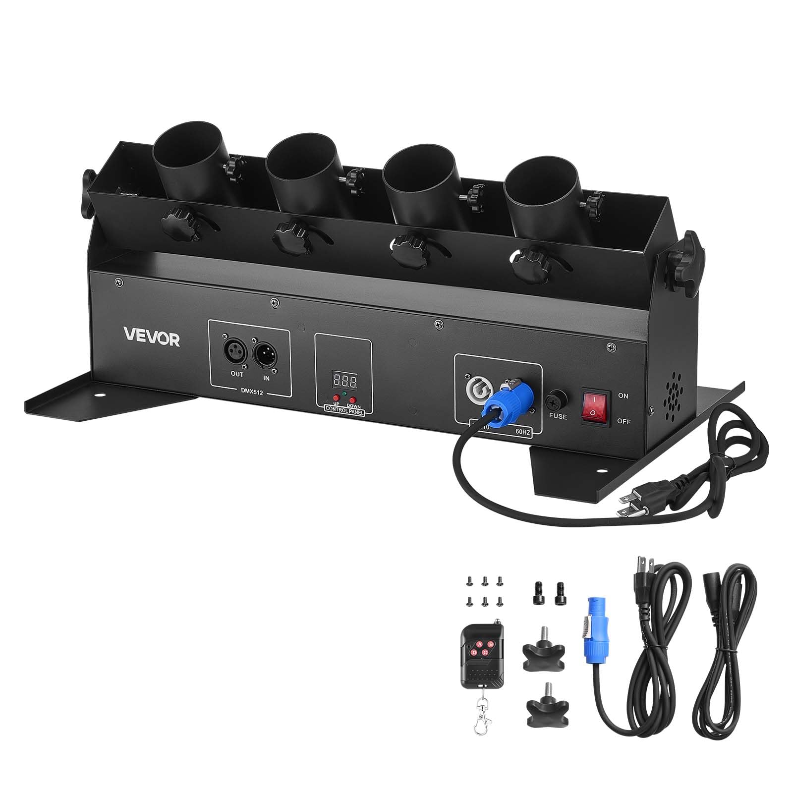 VEVOR Electric Confetti Cannon Machine, High Output 4-Shot Confetti Launcher, DMX512, Manual & Remote Control, Portable Confe-tt