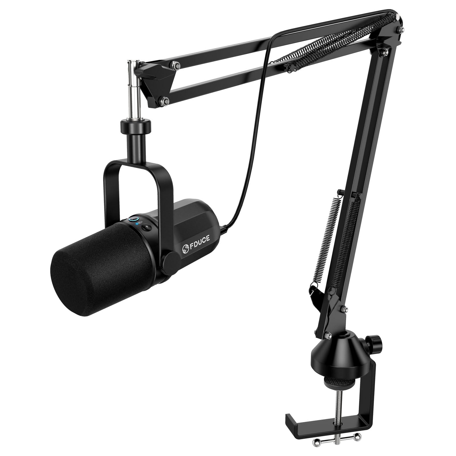 FDUCE SL40+ Dynamic Podcast Microphone,USB/XLR Microphone kit for Streaming&Gaming,Boom Arm Stand Mic,Built-in Headphone Output,