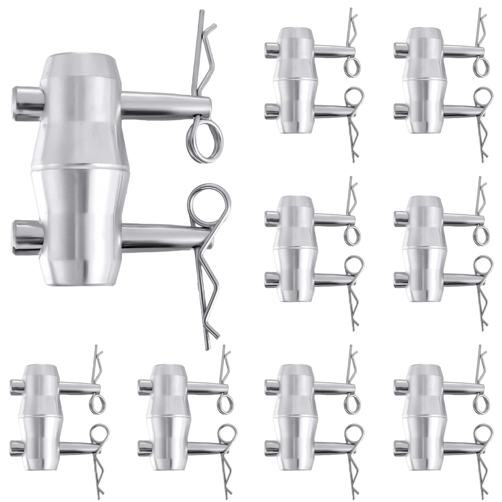 Blulu 8 Pack Double Ended Conical Coupler with Clips Pin Truss Clamp DJ Stage Lighting Truss Pipe Connector Trusses Parts Stage 