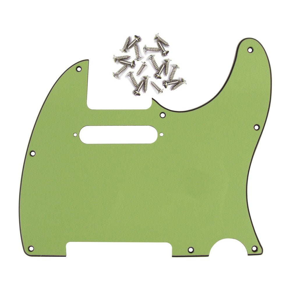 Fleor 8 Hole Tele Pickguard W/Screws Fit Usa/Mx Standard Telecaster Pickguard Replacement, 3Ply Mint Green
