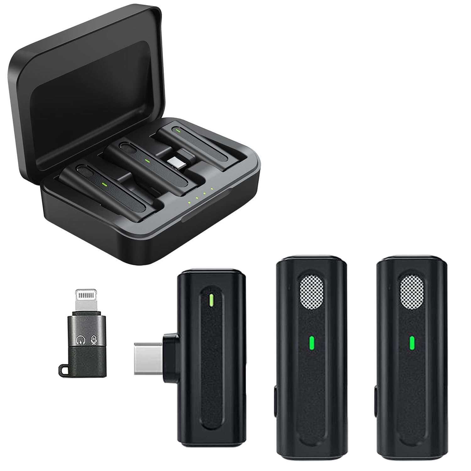 Bassdrops Professional Wireless Collar Mic For Usb Type C Support, Noise Reduction Feature, 360 Sound Recording, Upto 12 Hrs. Ba