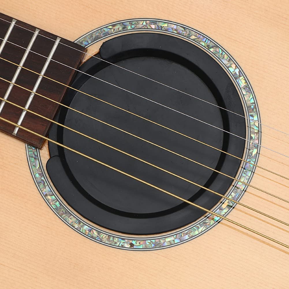 1 Piece Black Round 3.39 Inch Guitar Soundhole Cover Rubber Feedback Buster Cover Accessory