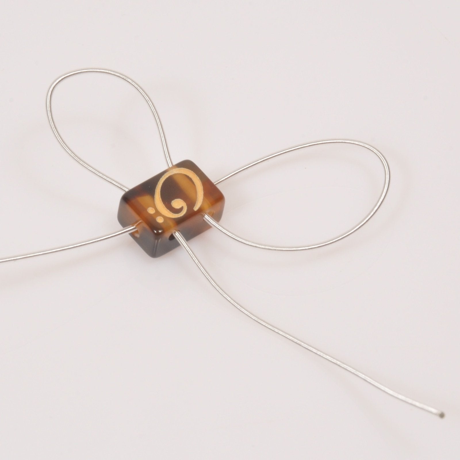 Tenor String-Tie Tailpiece BridgeBeads Set for Classical or Flamenco Spanish Guitar, PEARL BONE WHITE Color Bridge Beads.