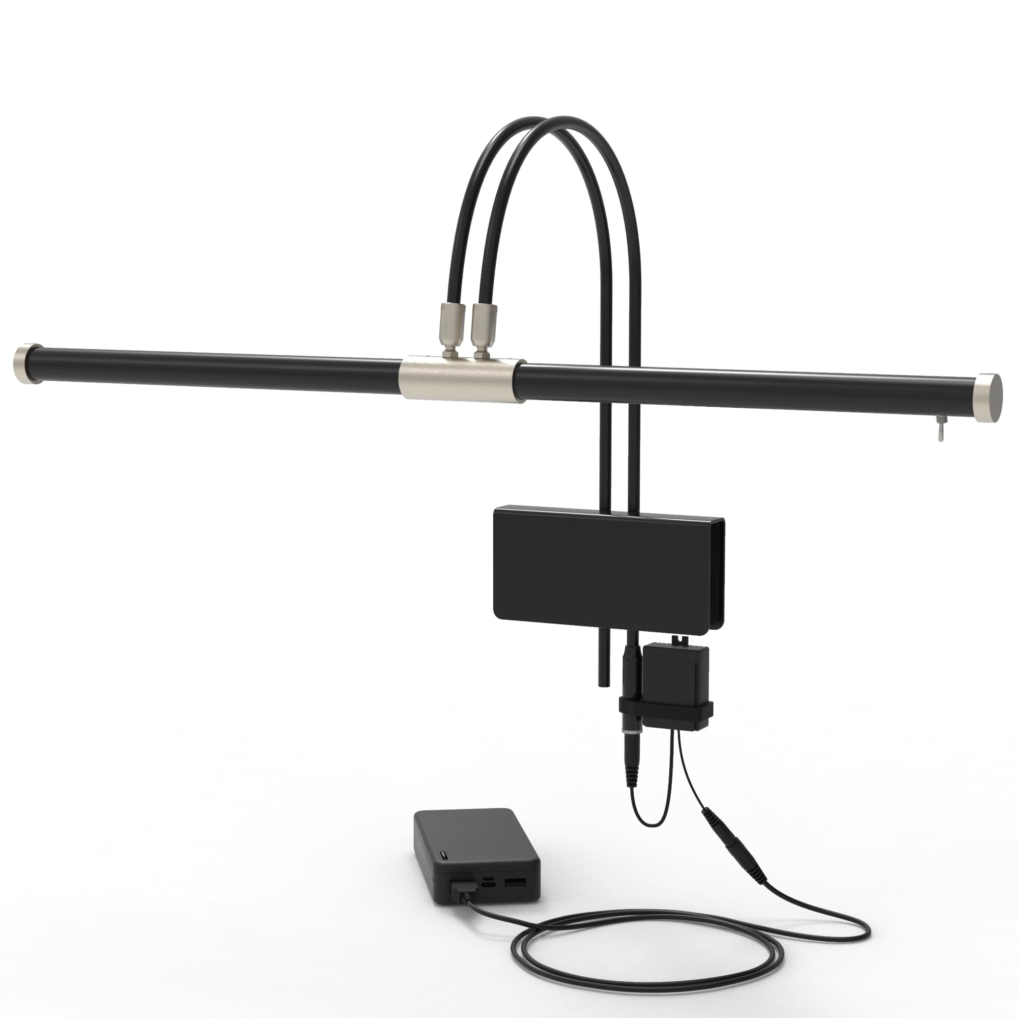 Cocoweb 22  Battery Powered Grand Piano Lamp in Satin Nickel - LED, Adjustable, Quality Lighting