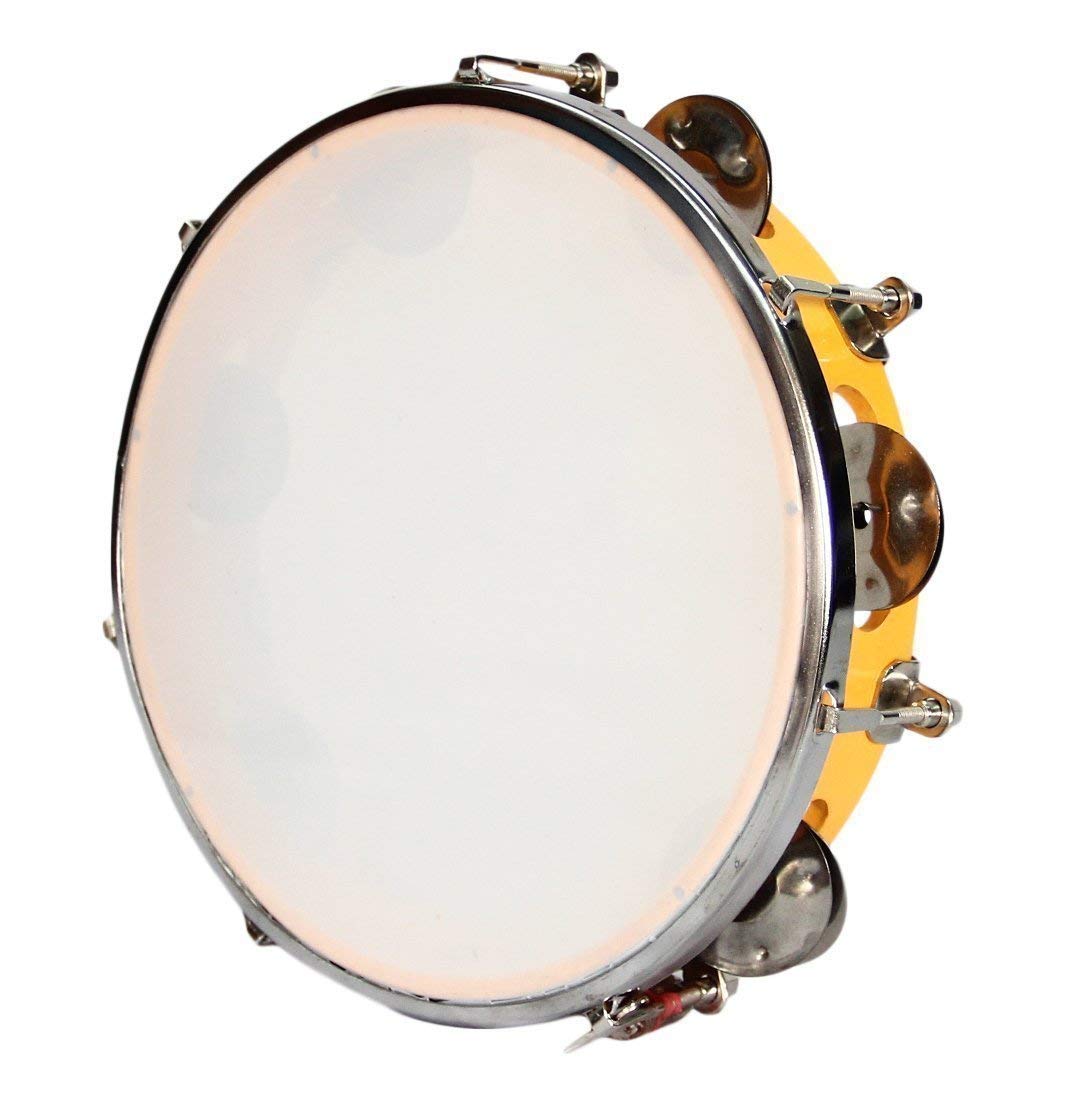 SmSai Musicals Khanjari Tambourine 10 Inch Hand Percussion Musical Instrument, Professional & Traditional Drum For Folk, Dance &