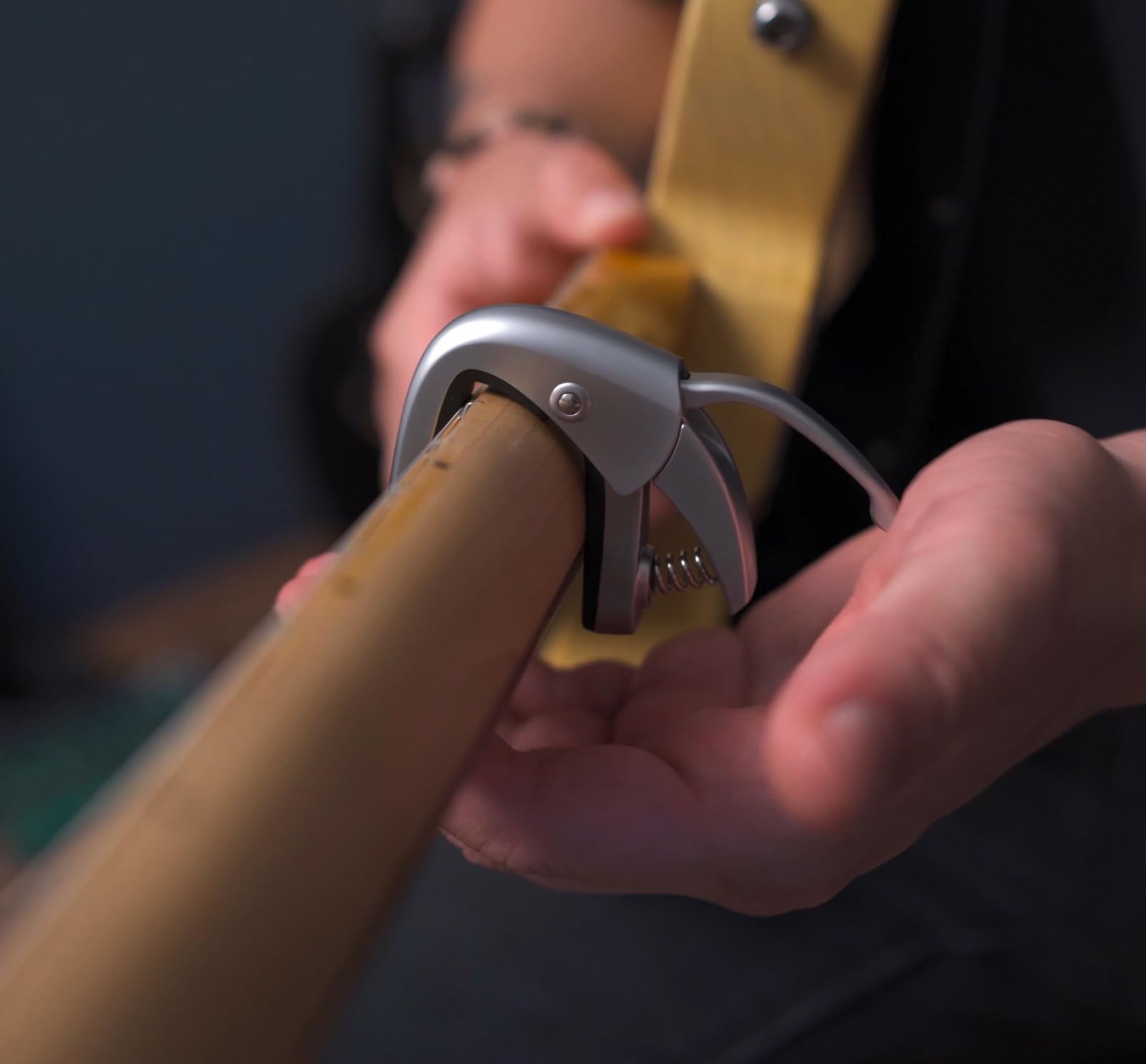 VEINTICO High-end Pro Guitar Capo for 6 Strings Acoustic and Electric Guitars with Quick Lock Performance-Silver