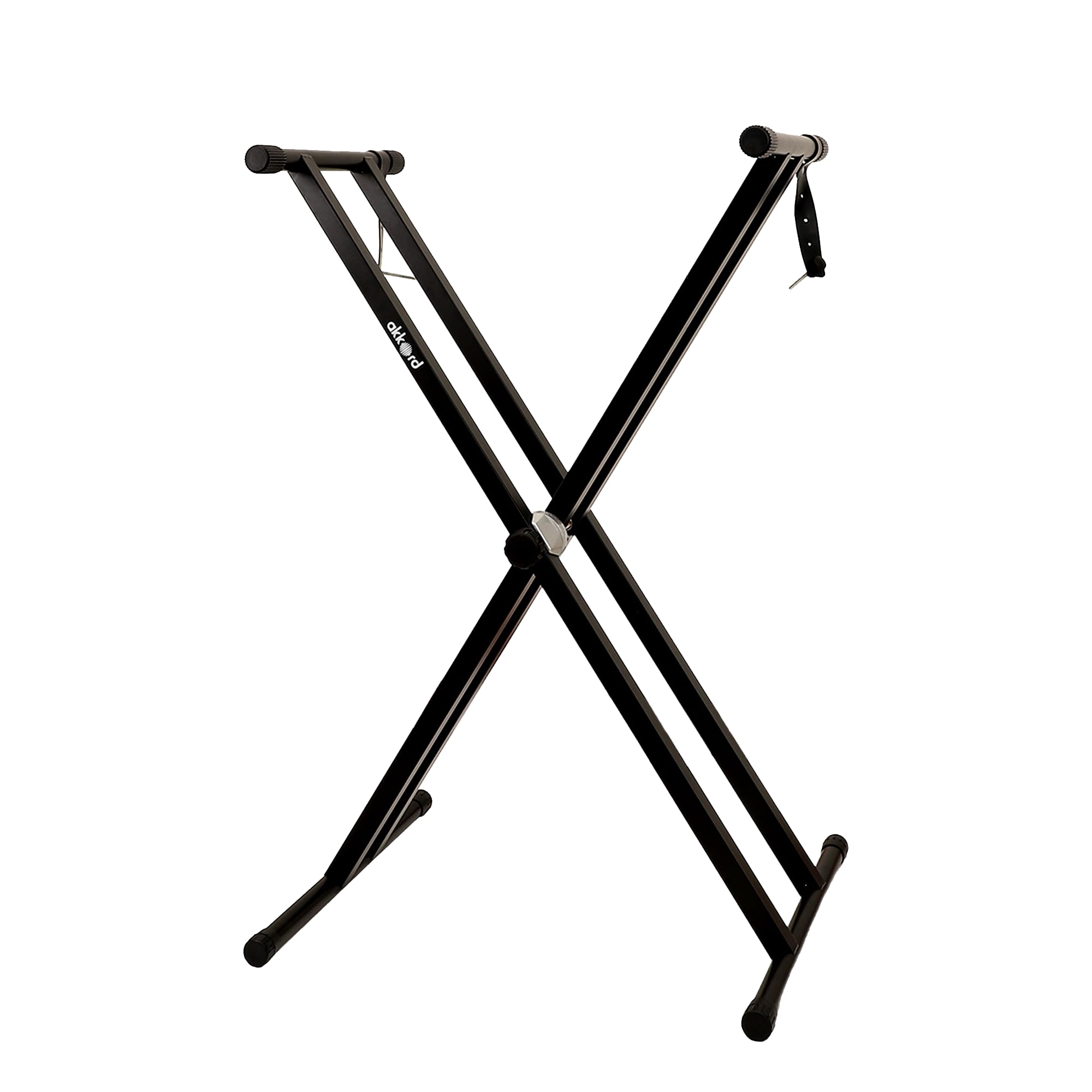 Akkord Double X Adjustable Keyboard Stand For 61-Keys Keyboard  Foldable, Heavy-Duty Steel Frame, Non-Slip Rubber Caps, Secure L