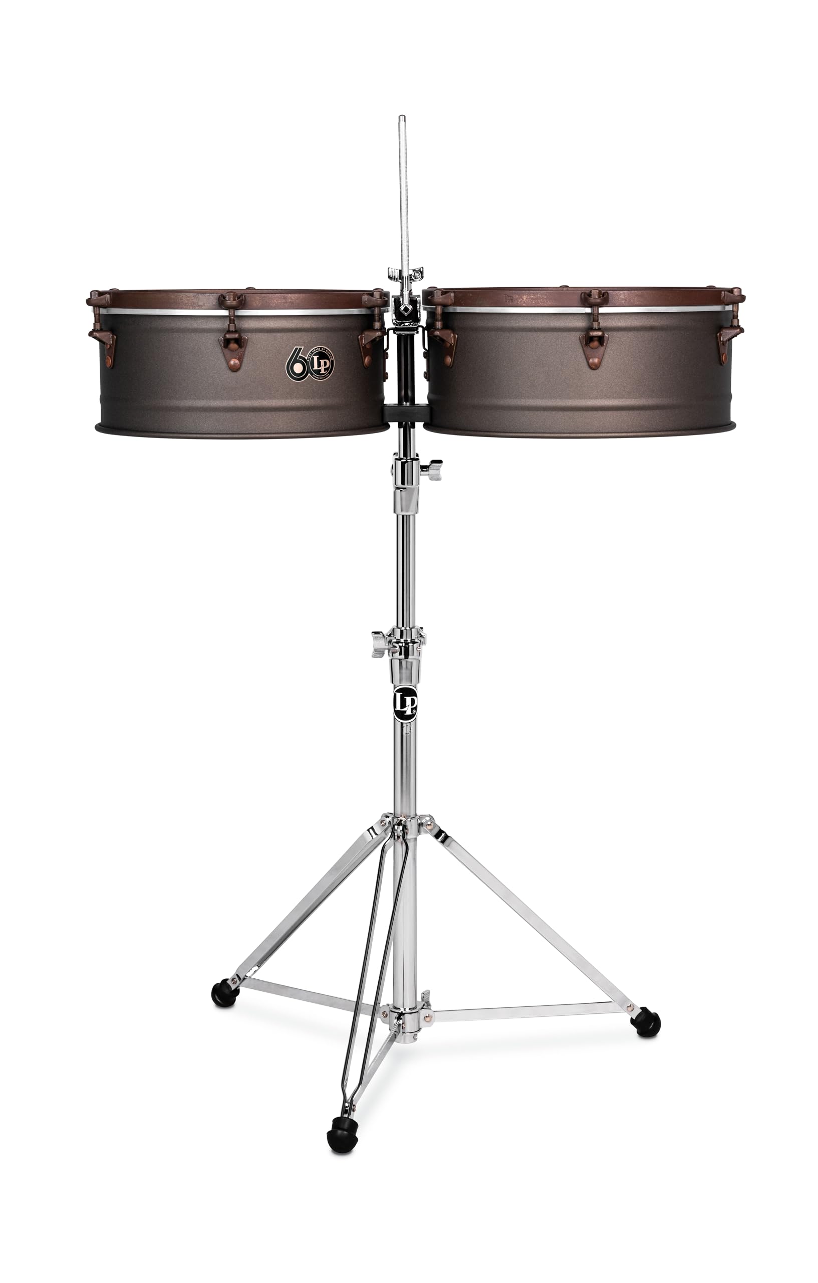 LP60 60th Anniversary 14 and 15 Timbales, Antique Bronze with Rustic Bronze Hardware