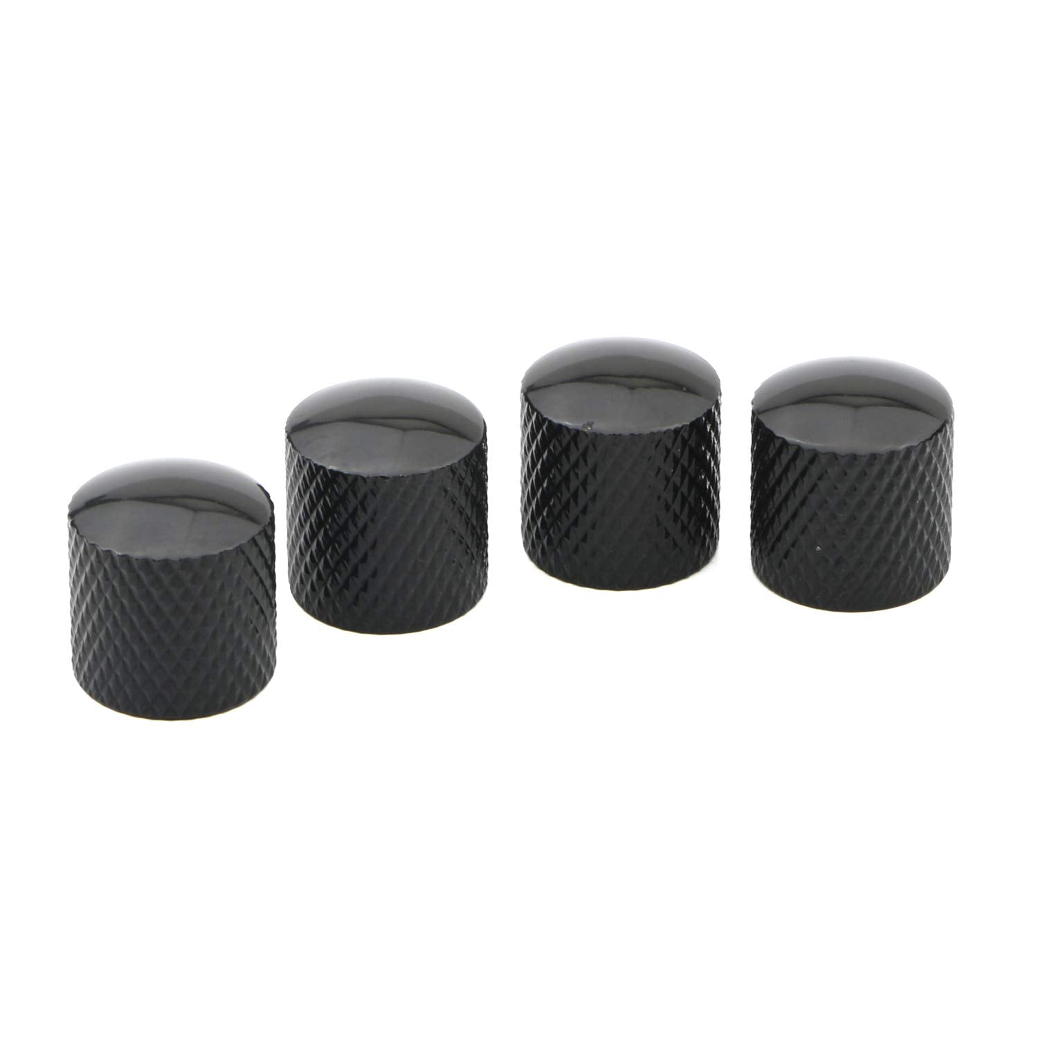 4Pcs Black Metal Guitar Control Knob Volume Tone Control Dome Knobs Guitar Bass Parts
