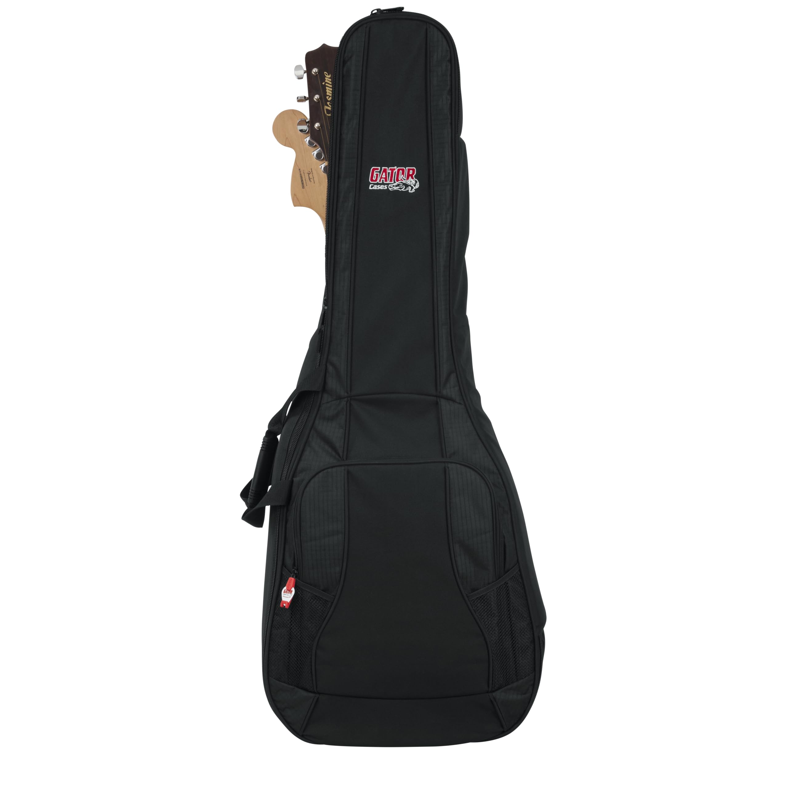 Gator Cases 4G Series Gig Bag For Two Guitars with Adjustable Backpack Straps, Fits a Single Acoustic and a Single Electric Guit