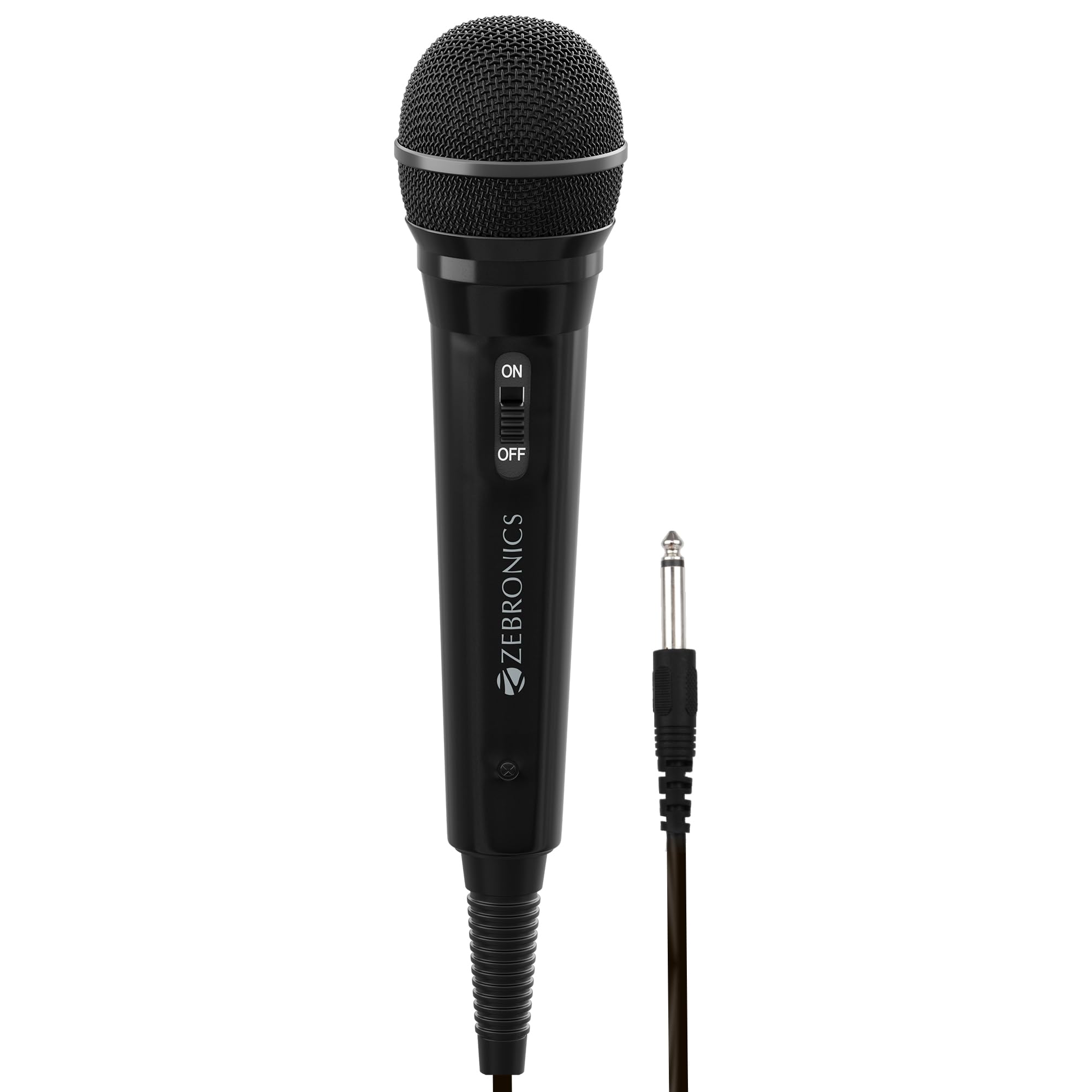 Zebronics MP100, Wired Microphone, 6.3mm, High Sensitivity Dynamic Mic, Cardioid Polar Pattern, for Karaoke | Speech | Stage | W