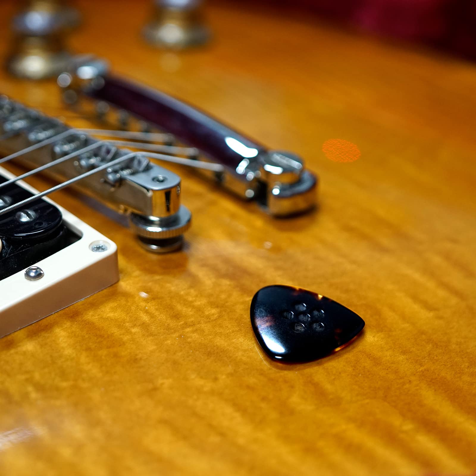 Musiin Hand-Made 3in1 Multi Flat clear Tone Premium thick Pick for Electric Guitar Bass Jazz Blues Guitar (Tortie)