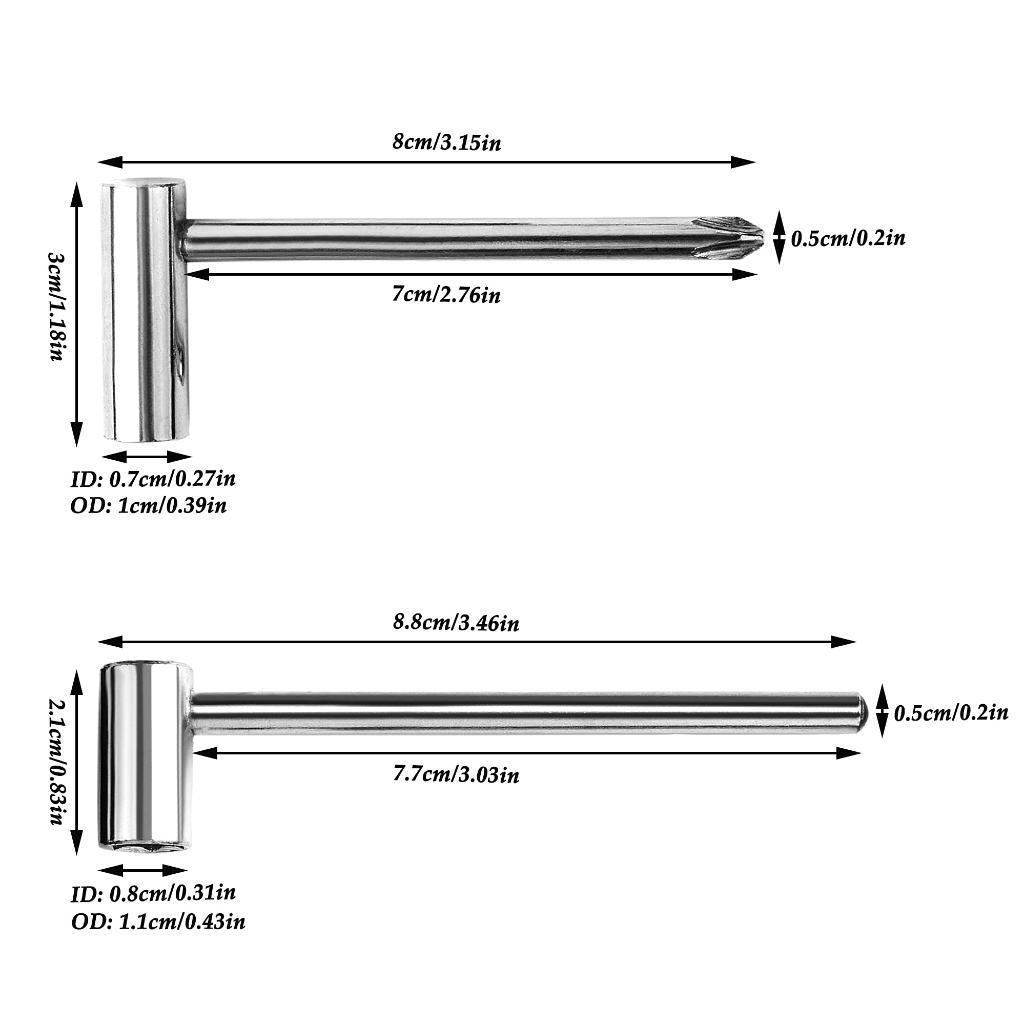 MIECOO 13PCS Guitar Truss Rod Allen Wrench Set, Includes 7mm & 8mm Truss Rod Hex Box Wrenches and 4mm & 5mm Ball End Truss Rod W