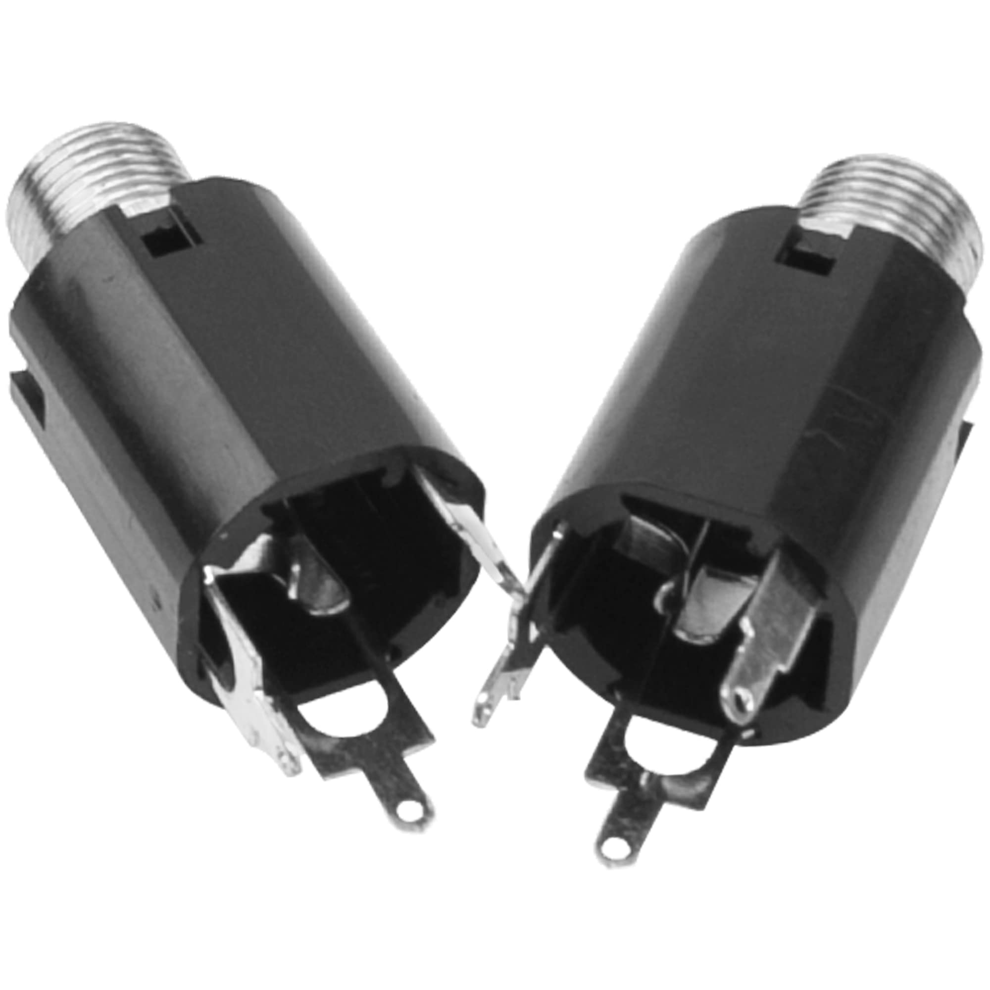 10Pcs Yootones 1/4'' Guitar Endpin Jack 6.35mm Input Compatible with Guitar EQ Pickup Output Guitar Parts Accessories (Black)