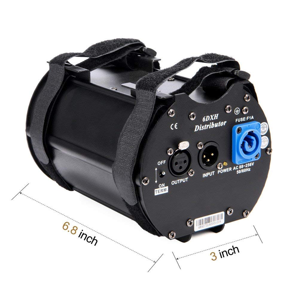 MFL. Dmx Splitter with One Input 6-Way Distributor 3-Pin Xlr Separate Dmx Signal Amplifier System