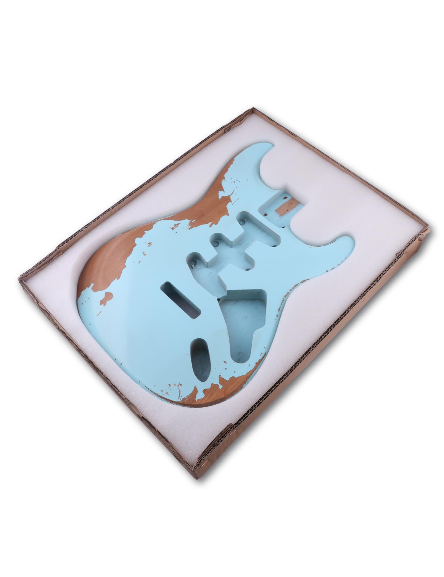 Sunsmile Relic Electric Guitar Body Nitro Top Alder Wood ST Style DIY Guitar Body S-S-S Sonic Blue.