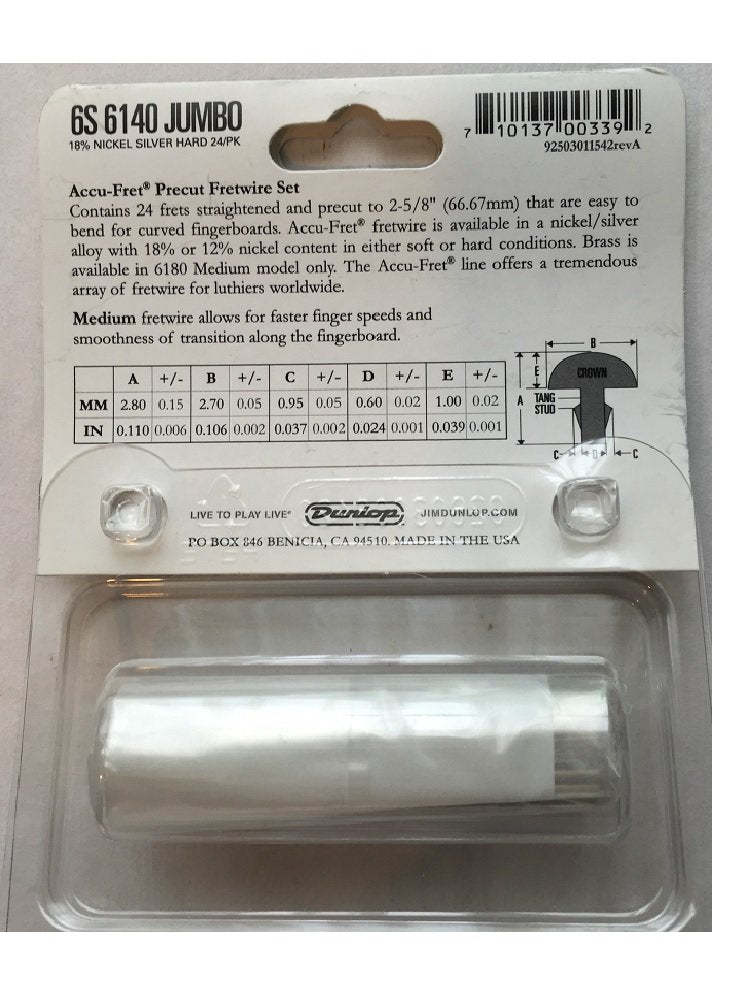 Dunlop Accu-Fret 6140 JUMBO Fretwire