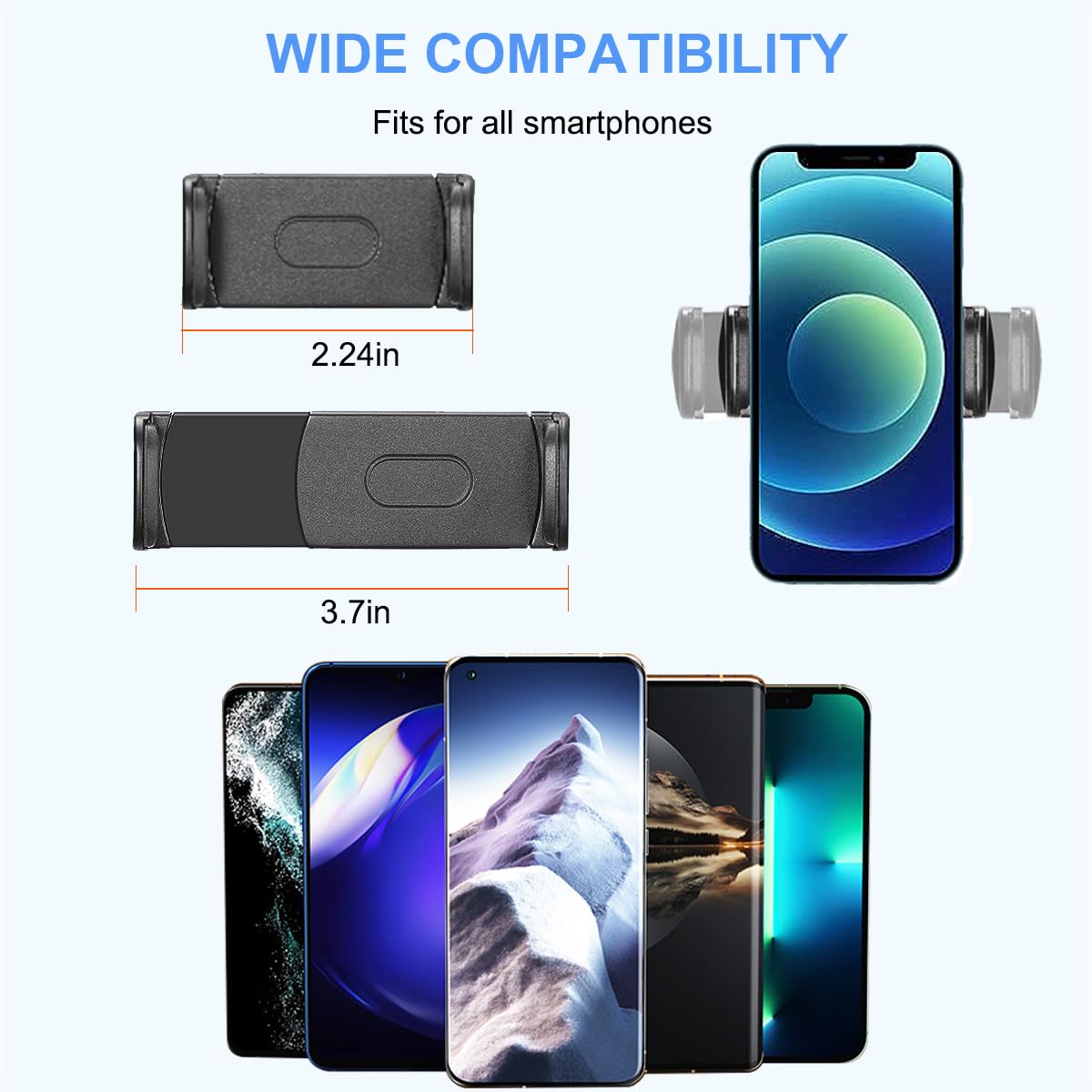 Mic Stand Phone Holder, JCWINY Flexible Phone Holder for Microphone Stand, Adjustable iPhone Mic Stand Holder, Music Stand Phone