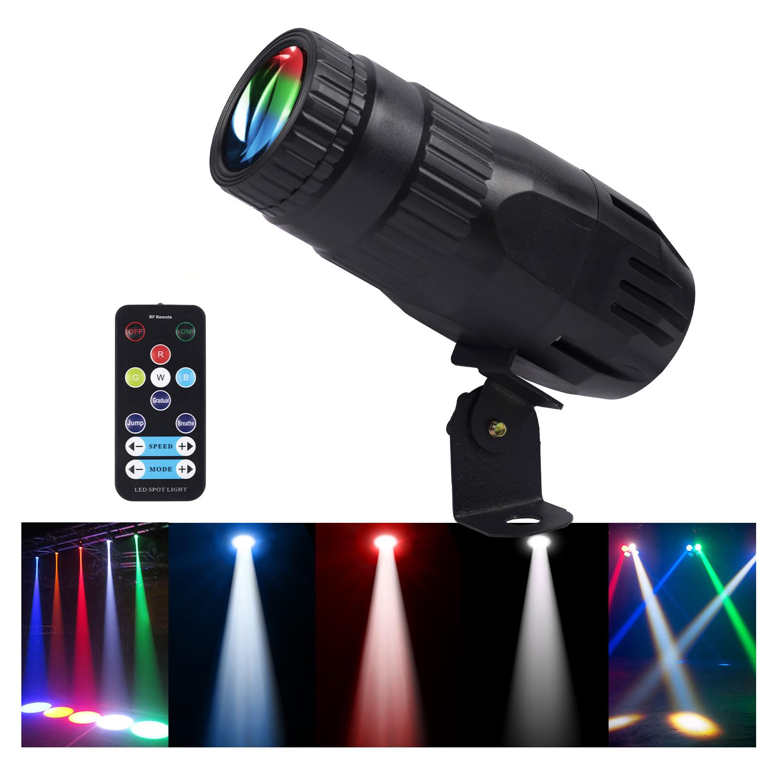 Pinspot Light With Remote 4 In 1 Stage Spotlight: 15W Rgbw Led Beam Mirror Disco Ball Spot Lights - Mini Pin Lighting For Party