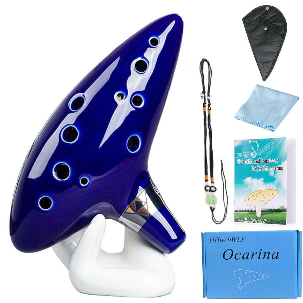 DHwebWLP Zelda Ocarina of Time(Songs From the Legend of Zelda) 12 Hole Alto C Ocarina Instrument Gift For Zelda Fans beginners w