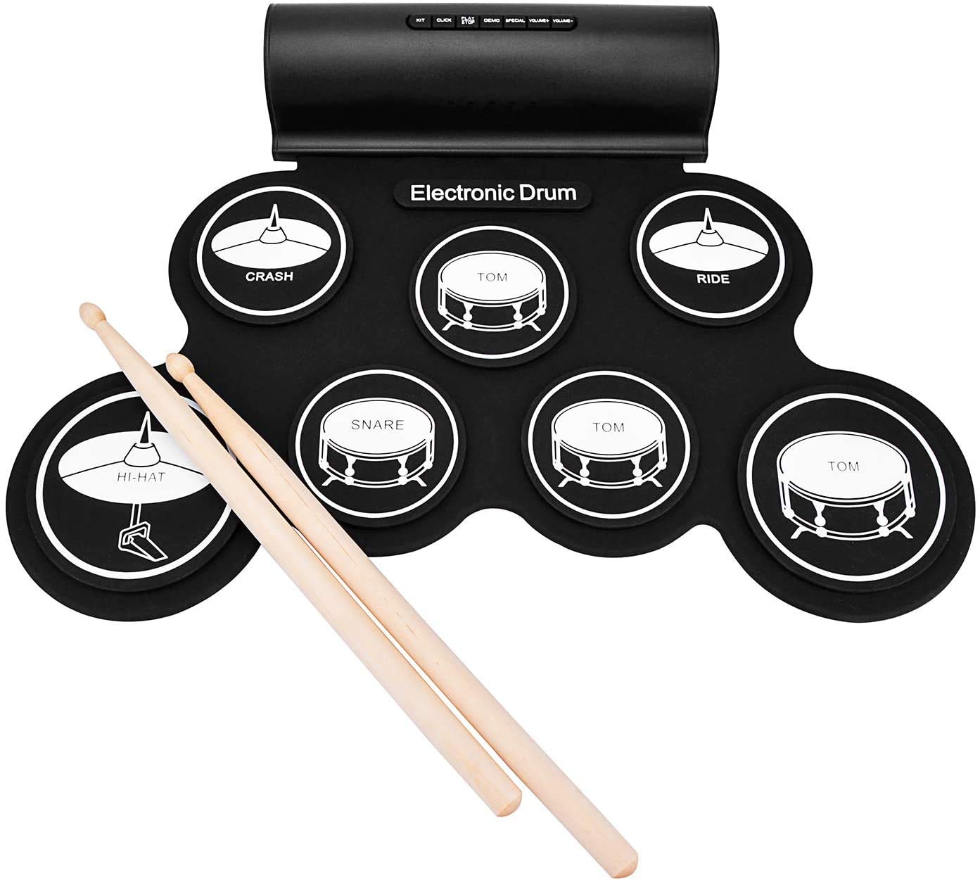 Powerpak G3001L-P Electronic Drum Kit Built-In Li-Battery 2000Mah Roll Up Drum Pad Portable Rechargeable Drum Kit With Headphone