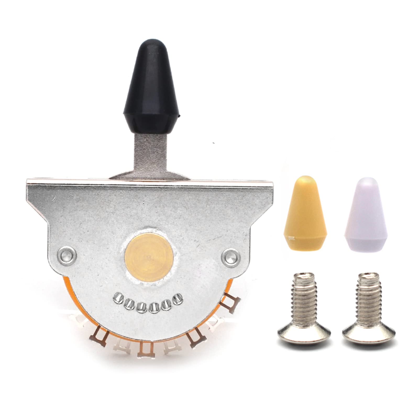 Saphue Electric Guitar 3/4/5 Way Pickup Selector Switch With Black/White/Yellow Knob (5 Way Switch)