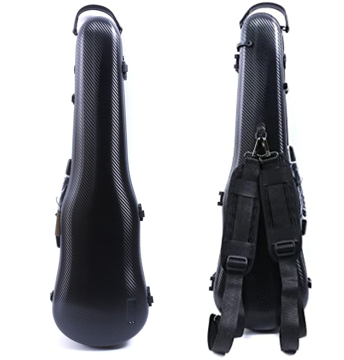 Vetimobato Hard Shell Violin Case 4/4 Full Size Strong Light Carbon Fiber Violin Box Anti-Scratch Scratch Shaped Flight Case Bac